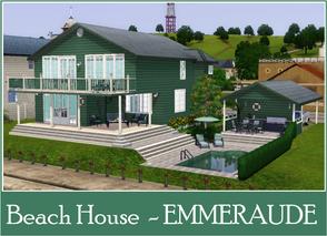Sims 3 — Beach House Emmeraude by Youlie25 — Here is my second beach house. It's composed of 2 levels. Groundfloor :