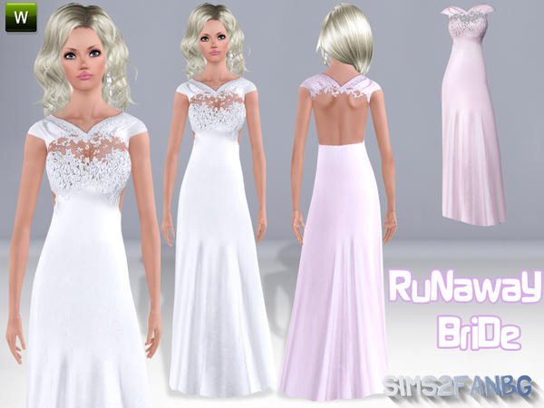 Sims 3 — RuNaway BriDe by sims2fanbg — .:RuNaway BriDe:. Dress in 3 recolors,Recolorable,Custom Mesh by Lianaa,Launcher