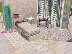 Sims 3 — Lovely Bedroom Patterns Set  by ung999 — This set includes 4 beautiful lace patterns and 2 carpet patterns