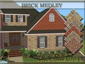Sims 2 — Brick Medley Wall Set by hatshepsut — A set of realistic textured brick walls available in 2 sizes