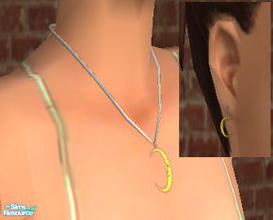 Sims 2 — Moon Necklace and Earrings by lizholsimer — Moon necklace and earrings.