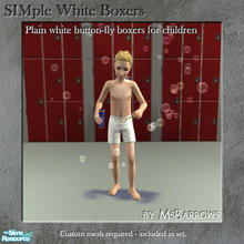 Sims 2 — SIMple White Boxers - Child by MsBarrows — Child-sized white button-fly boxers.