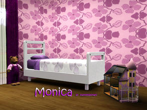 Sims 3 — Monica by MB by matomibotaki — Floral pattern in purple and rosy, 2 channel, to find under Fabric.