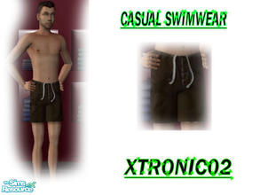 Sims 2 — Casual swimwear by xtronic02 — Brown swimsuit wit ties.