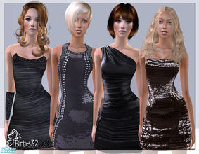 Sims 2 — Birba32 [faf] Disco in black by Birba32 — Love black! Four shining dress for your disco party ... or whatever