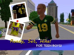 Sims 3 — Football Jerseys -- Teen by spladoum — Altered Maxis mesh! Now your budding collegiate hero can scream at the TV