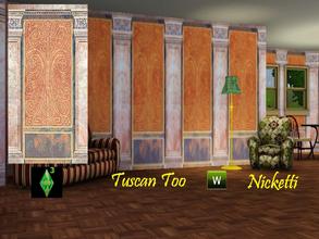Sims 3 — Tuscan Too Wall by nicketti — Wall_Dado_Clone, Italian, Roman, romantic style wall. Used in my villa. Works with
