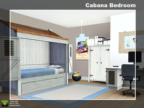 Sims 3 — Cabana Bedroom by Angela — Cabana Bedroom, For your more beachy teensims. Set is build up out of woods and
