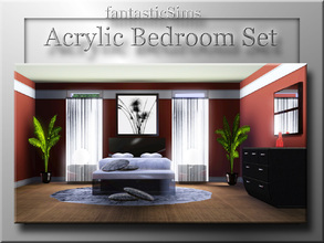 Sims 3 — Acrylic Bedroom Set by fantasticSims — This modern and stylish bedroom set consists of seven pieces. Including a