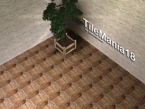 Sims 3 — TileMania18 by matomibotaki — Tile pattern in dark brown, orange and light yellow, 3 channel, to find under