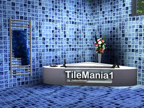 Sims 3 — TileMania1 by matomibotaki — Tile pattern in 3 blue shades, 3 channel, to find under Tile/Mosaic.