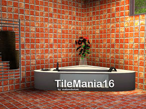 Sims 3 — TileMania16 by matomibotaki — Tile pattern in red, orange and light yellow, 3 channel, to find under