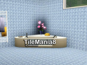 Sims 3 — TileMania8 by matomibotaki — Tile pattern in 2 blue shades, 2 channel, to find under Tile/Mosaic.