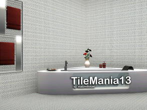 Sims 3 — TileMania13 by matomibotaki — Tile pattern in 2 blue shades and light grey, 3 channel, to find under