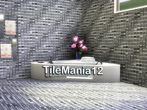 Sims 3 — TileMania12 by matomibotaki — Tile pattern in grey, black and light grey, 3 channel, to find under Tile/Mosaic.