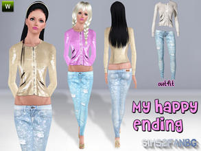 Sims 3 — My Happy Ending outfit by sims2fanbg — .:My Happy Ending:. Jacket with jeans and top in 3