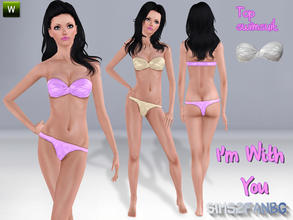 Sims 3 — I'm With You - Top swimsuit  by sims2fanbg — .:I'm With You:. Top swimsuit in 3 recolors,Recolorable,Launcher