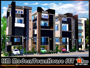 Sims 3 — KM Modern Town* SET... by autaki — Modern Town house style. Limited space. But everything that a fresh and