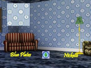 Sims 3 — Blue Plates by nicketti — Pattern, looks nice in kitchens and dining rooms.