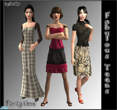 Sims 2 — Fabulous Teens: Party Time by katelys — Three party outfits for your female teens. Two of them can be either