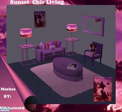 Sims 2 — Sunset Chic Living by frogger1617 — Recolor of Nikisatez05\'s Chic Living in purples and Pinks.