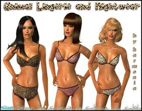 Sims 2 — Animal Lingerie and Nightwear by Harmonia — 3 Different Lingerie and Nightwear