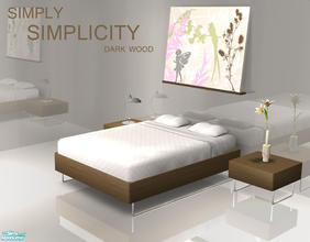 Sims 2 — Simply Simplicity - Dark Wood by linegud — A dark wooden recolor of my Simply Simplicity bedroom.