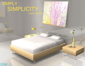 Sims 2 — Simply Simplicity - Light Wood by linegud — A light Wood recolor of my Simply Simplicity bedroom set.