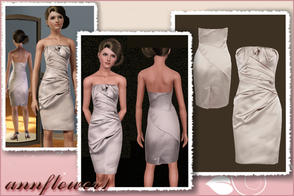 Sims 3 — af body dress metalik by annflower1 — Evening dress from a satiny fabric, repaints are possible. annflower1 