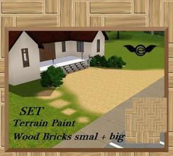 Sims 3 — Terrain Paint Wood Bricks by engelchen1202 — Terrain Paint, Two diverent Sizes of the wood Bricks get the
