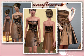 Sims 3 — dressbrown annflower1 by annflower1 — Casulal and formal dress for FA. Repaints are possible. 