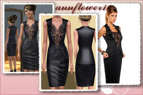 Sims 3 — gipurdress annflower1 by annflower1 — Casulal and formal dress for FA. Chic office satin suit with a guipure.