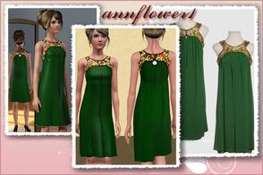Sims 3 — greendress annflower1 by annflower1 — Casulal and formal dress for FA. Summer clothes with rich colours.