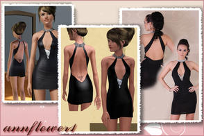 Sims 3 — minidress annflower1 by annflower1 — Cocktail mini-clothes with a frank cut on the back. For a club and discos.