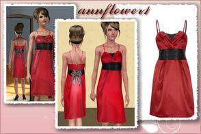 Sims 3 — reddress annflower1 by annflower1 — reddressCasulal and formal dress for FA. Silk clothes with a wide black belt