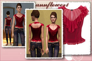 Sims 3 — redtop annflower1 by annflower1 — Casulal and formal top for FA. Repaints are possible. The elegant silk blouse