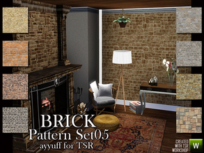 Sims 3 — Brick Pattern Set05 by ayyuff — 8 recolorable brick patterns...