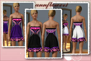 Sims 3 — geometricdress annflower1 by annflower1 — Casulal and dress top for FA. Short club dress for young women