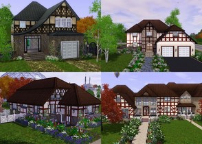 Sims 3 — Tudor Shell collection by jadepanther198303 — 4 Tudor Shells ranging from 1 bedroom 1 bath up to 5 bedrooms 5
