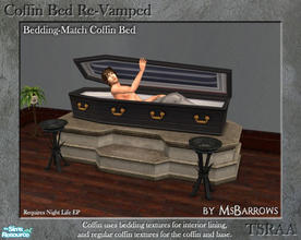 Sims 2 — Coffin Beds Re-Vamped - Bedding-Match Coffin by MsBarrows — A version of the coffin bed from Night Life that
