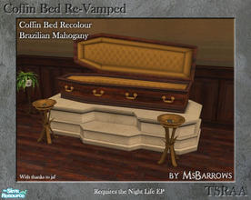 Sims 2 — Coffin Beds Re-Vamped - Brazilian Mahogany by MsBarrows — A recolour for the vampire coffin from Night Life,