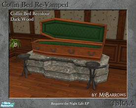 Sims 2 — Coffin Beds Re-Vamped - Dark Wood by MsBarrows — A recolour for the vampire coffin from Night Life, featuring
