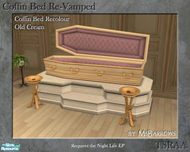 Sims 2 — Coffin Beds Re-Vamped - Old Cream by MsBarrows — A recolour for the vampire coffin from Night Life, featuring