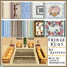Sims 2 — Fringed Rugs Set  by Raveena — A lovely collection of 3x4 fringed rugs in many beautiful textures.