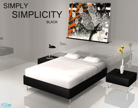 Sims 2 — Simply Simplicity - Black by linegud — A black recolor of my Simply Simplicity bedroom.