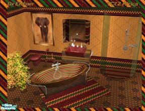 Sims 2 — Reflex Africa Bath TC72 by Eisbaerbonzo — I got hooked by Atwa\'s textures for Challange 72. The bath became