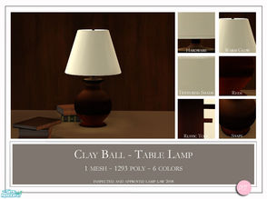 Sims 2 — Clay Ball Table Lamp by DOT — Clay Ball Table Lamp. Rough earth colors. 1 Mesh plus recolors. Sims 2 by DOT of