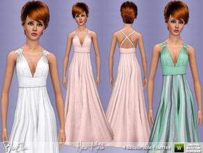 Sims 3 — BluElla - Pearl Party Gown by BluElla — BluElla - Pearl Party Gown