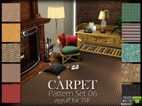 Sims 3 — Carpet Pattern Set06 by ayyuff — 10 recolorable carpet patterns..