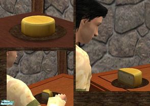 Sims 2 — Medieval Meal - Cheese with DR Dinnerware by TheNinthWave — Included is Cheese found in your sim\'s fridge as